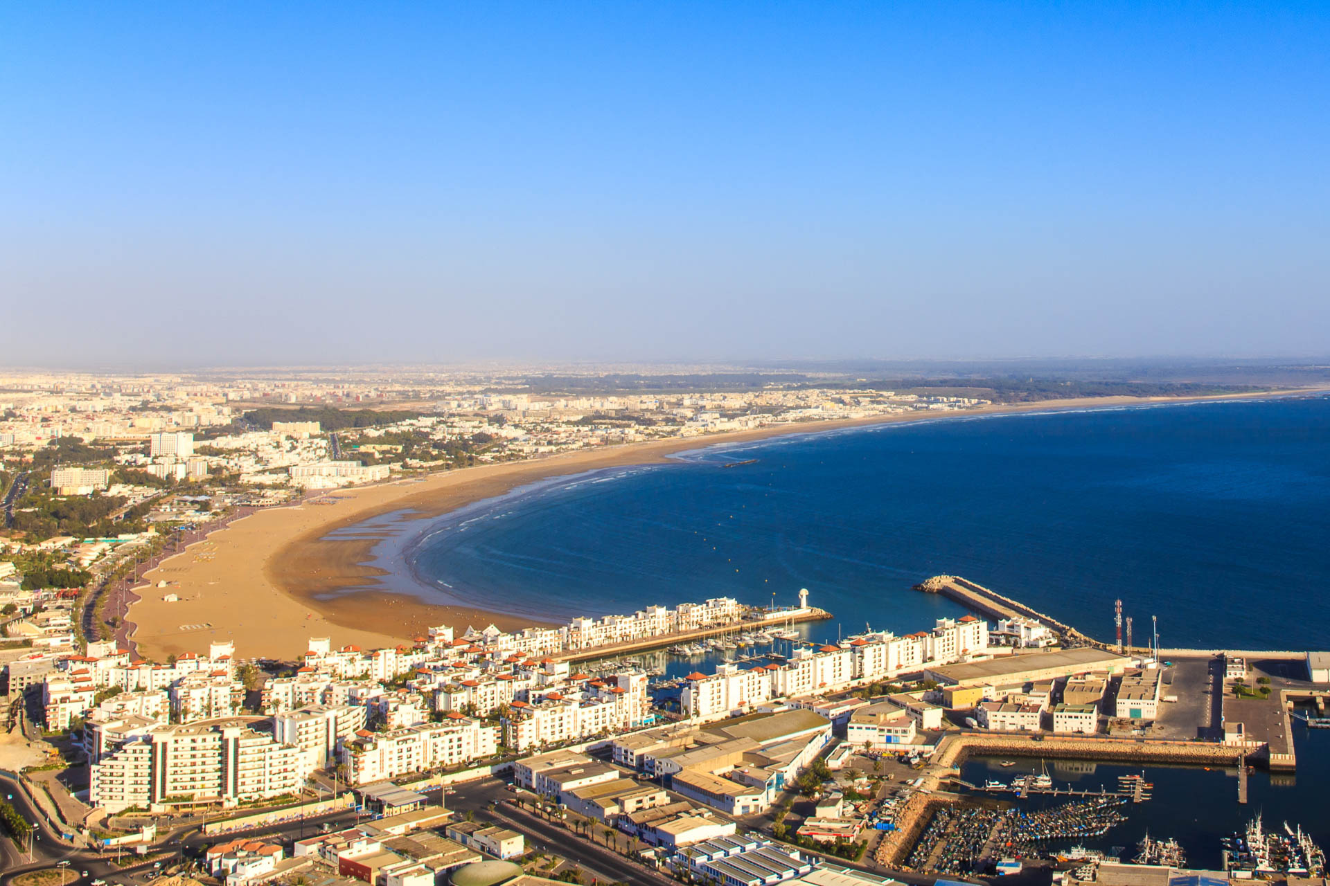 Panorama of Agadir, Morocco. A view from the mountain.