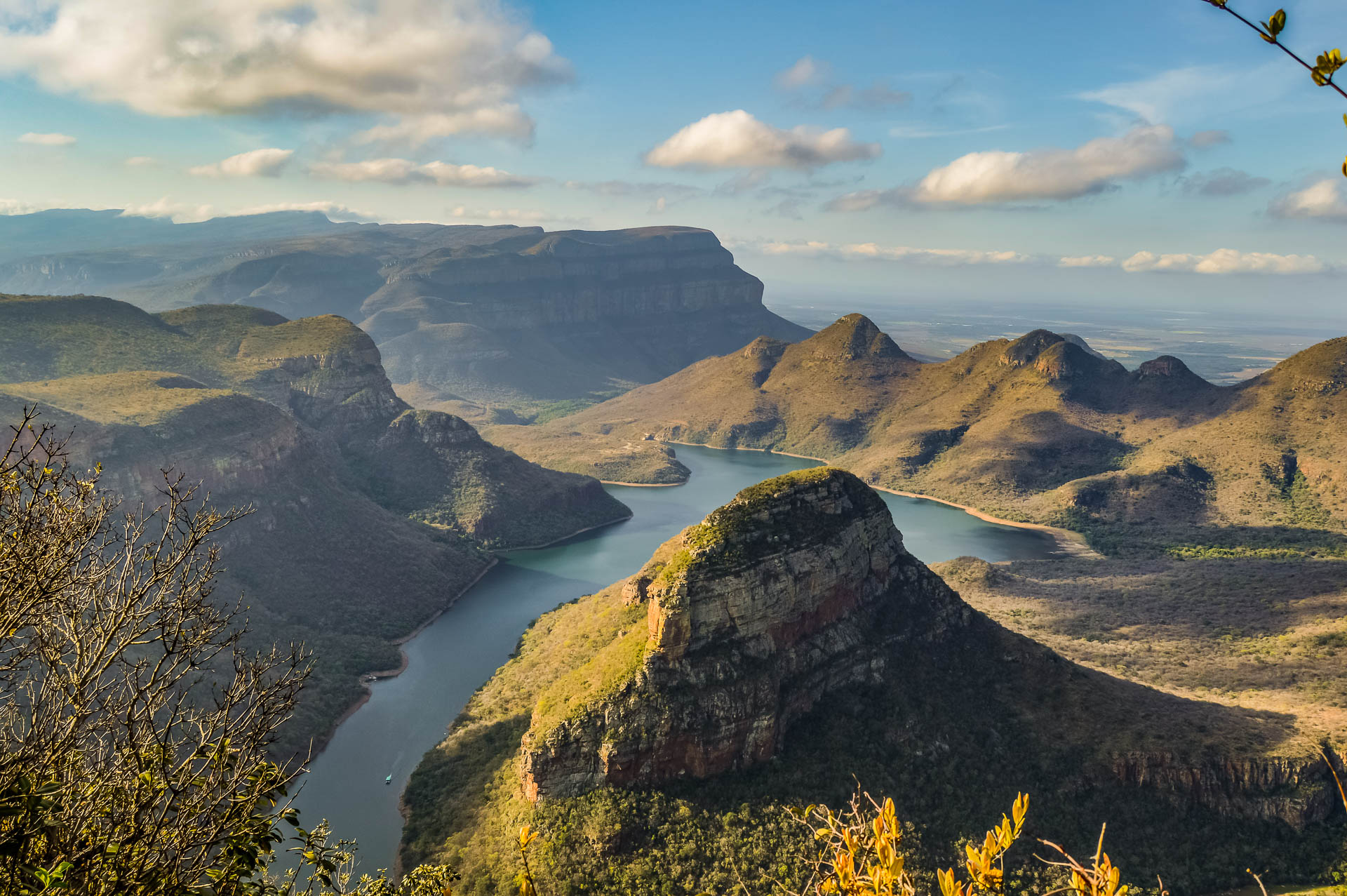 Panoramic Blyde river canyon and Three Rondawels in Panorama route in Mpumalanga