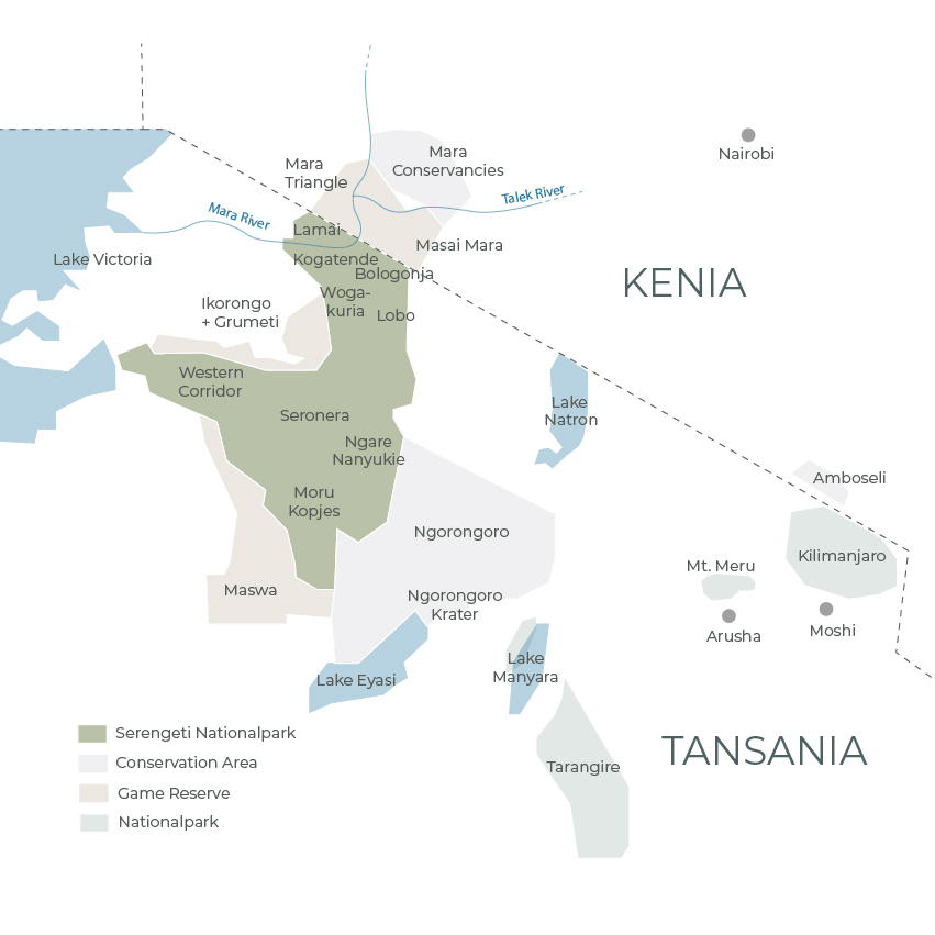 Landkarte-Regionen-Serengeti-Nationalpark-Globetrotter-Select