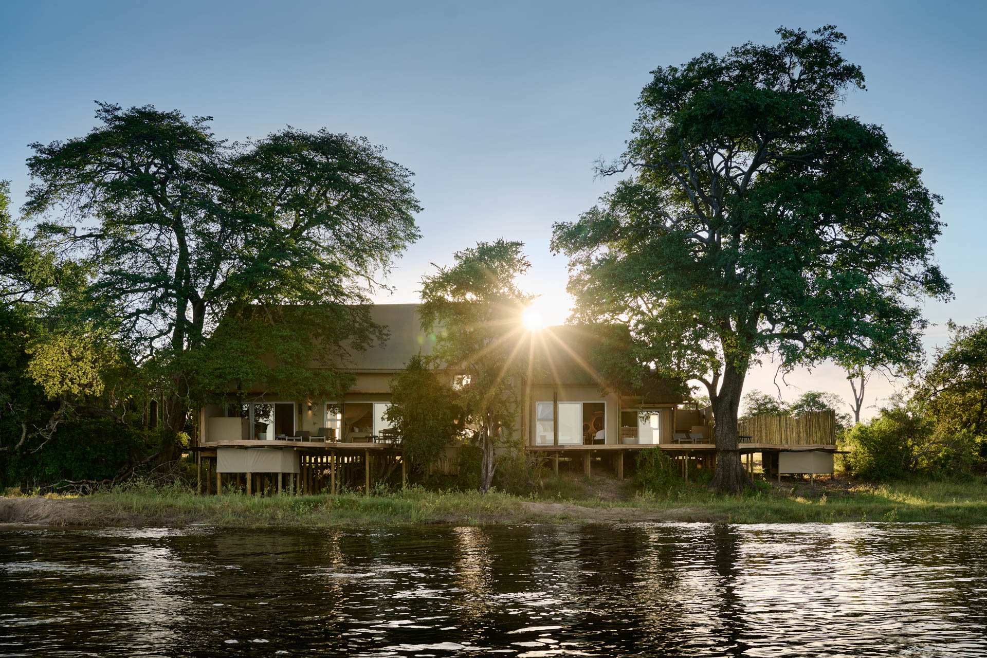 VFRL Hippo Creek Villa brand shoot. Zambezi National Park, Victoria Falls, Zimbabwe. Client: Zambezi Crescent. Stylist: Jena Gradwell. Photographer: Mark Williams.